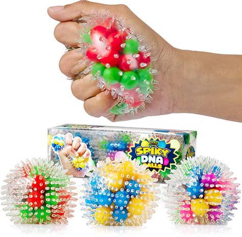 Amazon Com YoYa Toys Spiky DNA Ball Squishy Stress Relief Balls With Spikes And LED Pack
