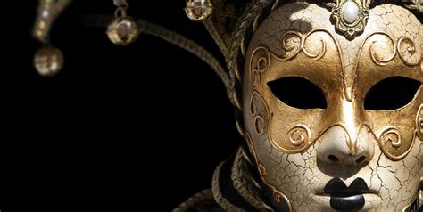 Gold And White Mask Venetian Masks Mask Bell Black Background Hd