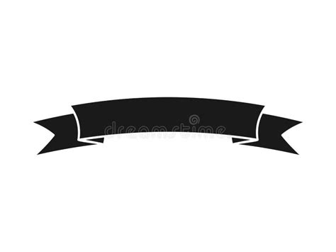 Ribbon Banner Icon Ribbon Black Silhouette Stock Illustration