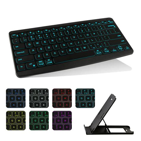 Ultra Slim Backlit Wireless Keyboard Bluetooth Keyboard Support Up To