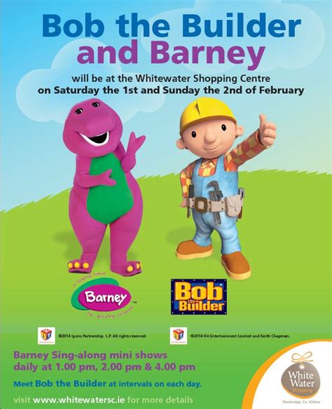 Barney And Bob The Builder Jumping With Excitement At