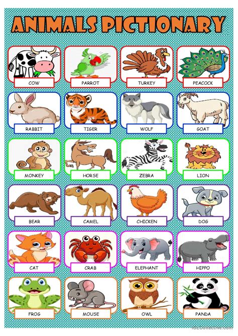 Animals Pictionary Labeling English Esl Worksheets Pdf And Doc