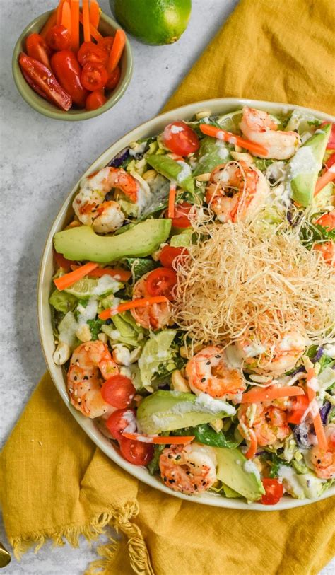 Thai recipe for hot and sour shrimp salad (pla goong / plaa kung) with roasted chili this spicy thai salad uses lemongrass and mint to add a characteristic flavor to this dish. Thai Shrimp Salad with Coconut Lime Dressing