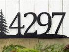 Rustic Metal House Number | Metal Sign | Custom Sign | Pine Tree ...