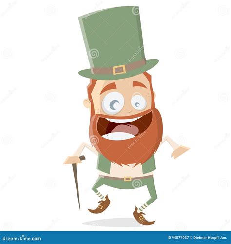 Funny Irish Leprechaun Clipart Stock Vector Illustration Of Humorous