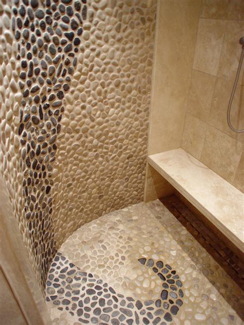 River Rock Shower Traditional Bathroom Boston By Lauren Milligan Design
