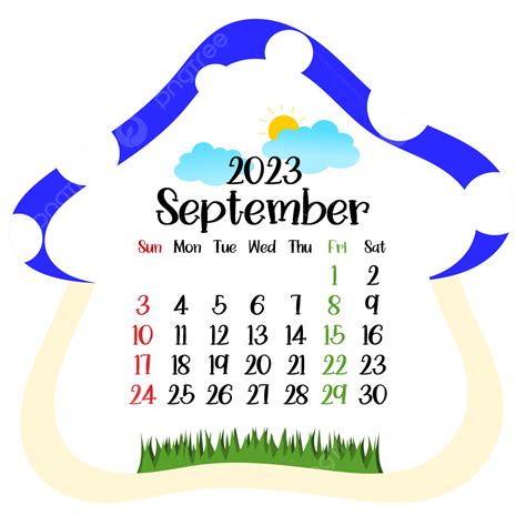 September Calendar Vector Hd Png Images Mushroom 2023 Calendar