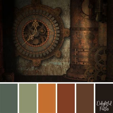 Steampunk Inspired Color Palettes Delightful Paths Rustic Color
