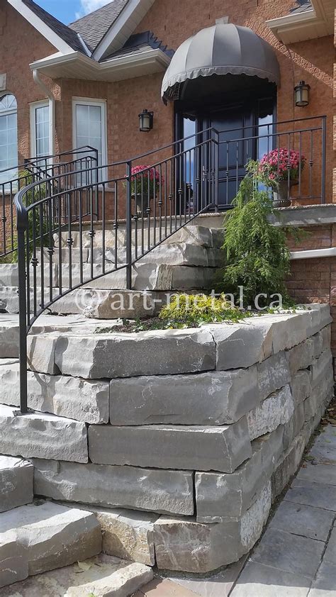 These can be prefabricated exterior metal stairs , concrete stairs, wood stairs, or any other type of construction. Metal Exterior Stair Railings: Safe Steps and Handrails