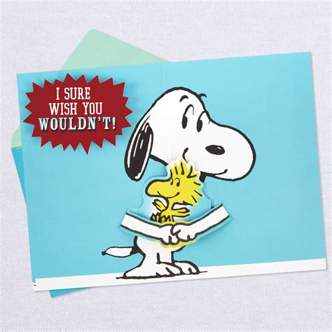 Peanuts Snoopy Hug Pop Up Goodbye Card Greeting Cards Hallmark