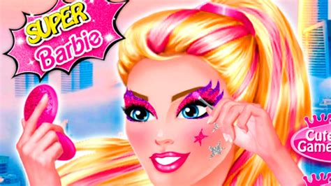 Super Barbie Sparkling Makeup Barbie Make Up Game For Girls Youtube