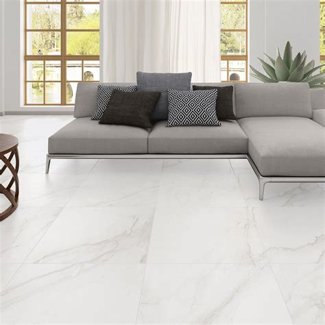 Oporto Carrara Glazed Porcelain Floor Tile Living Room