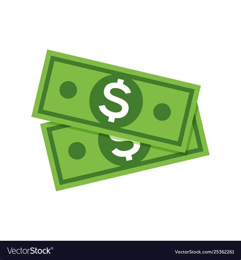 Dollar Money Icon Cash Sign Bill Symbol Flat Vector Image
