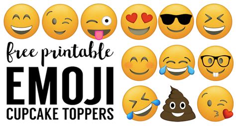 See more ideas about free emoji printables, emoji printables, free emoji. Emoji Cupcake Toppers Free Printable - Paper Trail Design