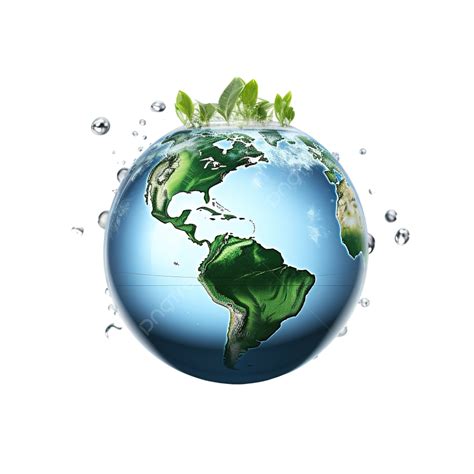 Earth Globe In Water Drop Form Environment Concept Environment