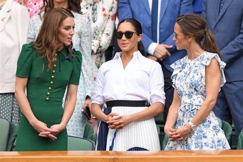 Meghan Markle And Kate Middleton At Wimbledon 2019 Pictures Popsugar