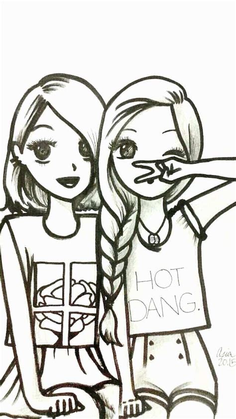Imprimir best friends dibujos para colorear kawaii animado. Kleurplaat Kawaii Bff