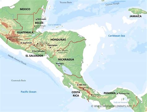 Geographical Map Of Central America