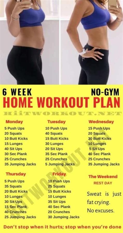 At Home Weekly Workout Plan