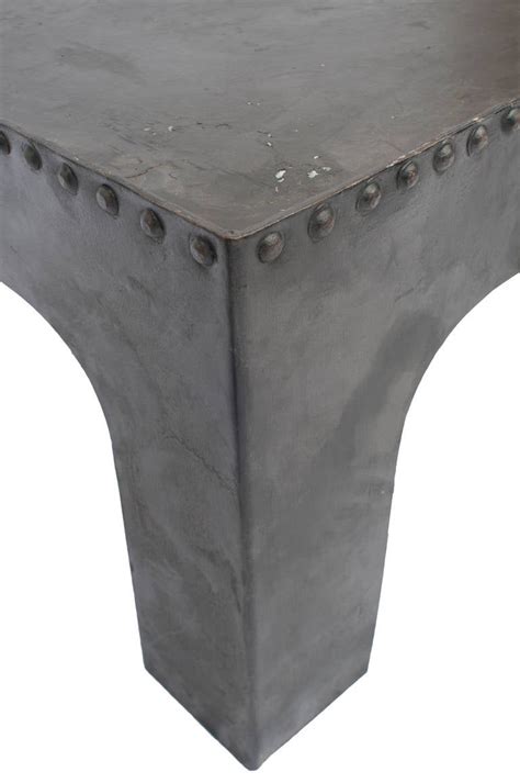 Retro coffee table low side unit stand round table metallic smoked glass top unique industrial lowboard table decor living room furniture. Small Square Industrial Metal Coffee Table at 1stdibs