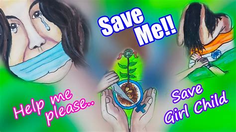 Save Girl Child Drawing Beti Bachao Poster And Slogan Save Girl