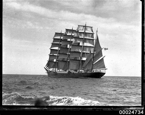 Four Masted Barque Pamir Under Sail At Sea 1934 1939 Sailing Old