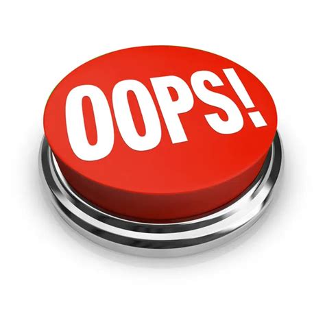 Oops Word On Big Red Button Correct Mistake Stock Photo By ©iqoncept