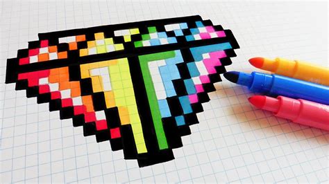 Handmade Pixel Art How To Draw Rainbow Diamond Pixelart Dibujos En