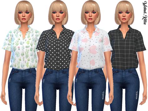 The Sims Resource Wickedkittie Daisy Tucked Shirts Mesh Needed