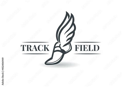 track and field track logo winged shoe sports design track and field insignias track team