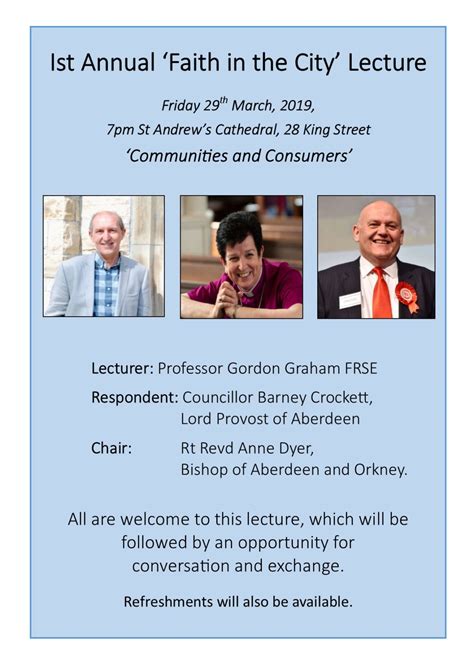 Faith In The City Lecture Poster The Diocese Of Aberdeen And Orkney