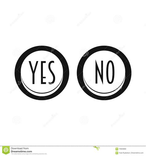 Yes And No Button Icon Simple Style Stock Vector