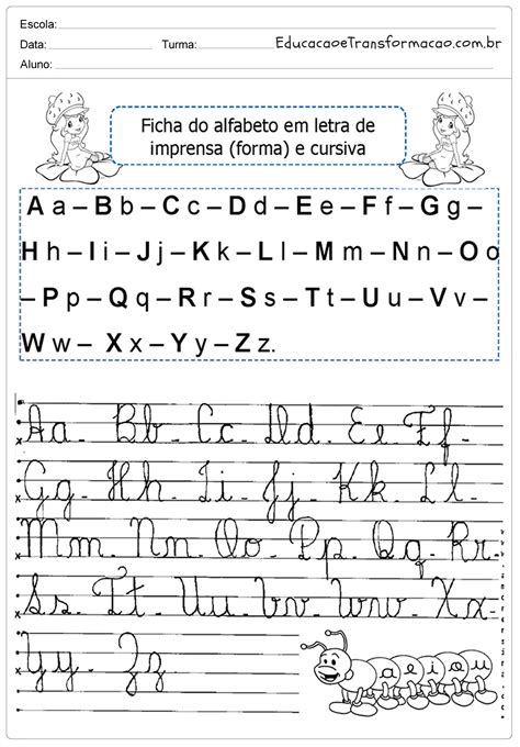 Atividades Com Letra Cursiva Alfabeto Para Imprimir Educa O E