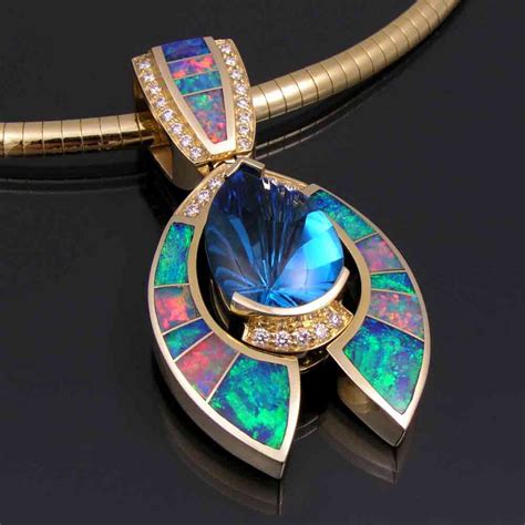 Opal Pendants Opal Inlay Jewelry Australian Opal Pendant