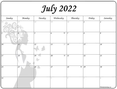 Collection Of July 2022 Photo Calendars With Image Filters