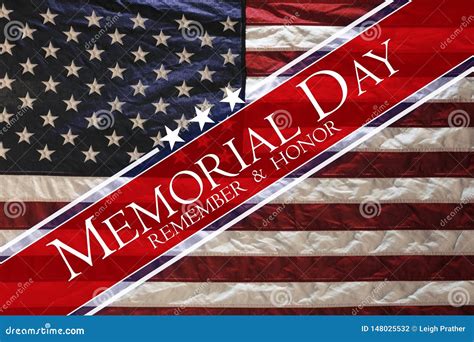 American Flag Memorial Day Remember And Honor Stock Photo Image Of