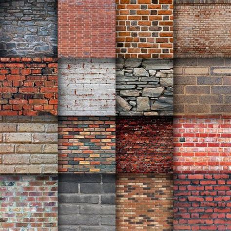 Brick Walls Digital Paper Brick Textures 16 Designs