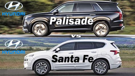 2021 Hyundai Palisade Vs Hyundai Santa Fe Luxury Suv Design Battle