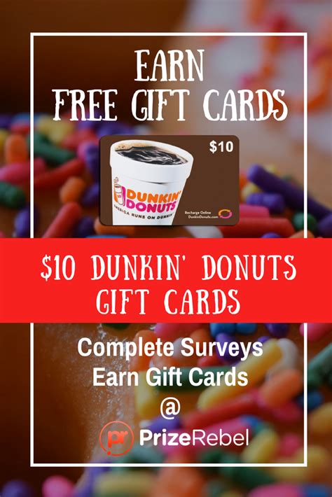 Check balance or add value make every dunkin'® run easier by loading value on your dd card. Free Dunkin Donuts Gift Card - Emailed | PrizeRebel