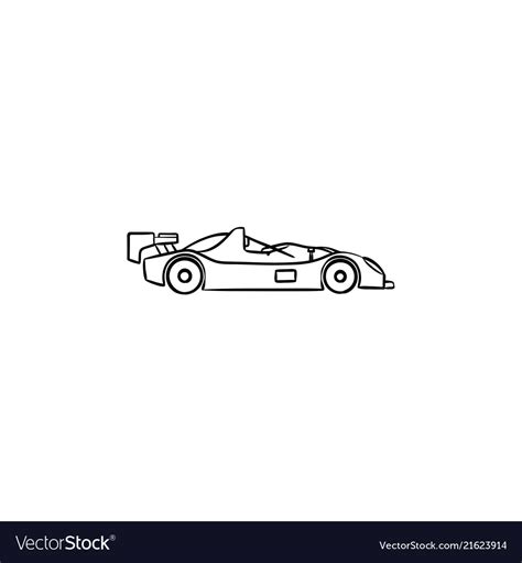 Race Car Hand Drawn Outline Doodle Icon Royalty Free Vector