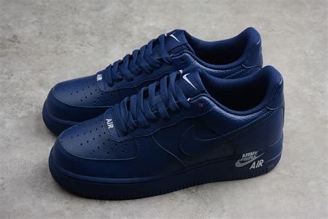 Nike Air Force Low Emblem Leather Blue Sneakers
