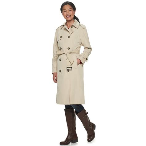 Womens Tower By London Fog Double Breasted Trench Double Breasted Trench Trench Coat Double