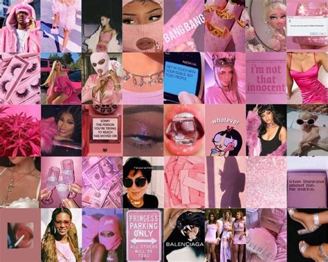 Pink Baddie Aesthetic Wall Collage Kit Digital In 2020 Wall Collage