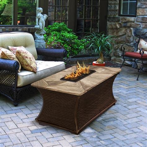 Outdoor Gas Fire Pit Coffee Rectangle Fire Pit Table