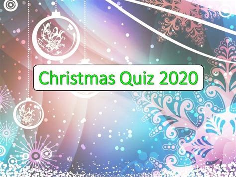 Christmas Quiz 2020 Free Teaching Resources