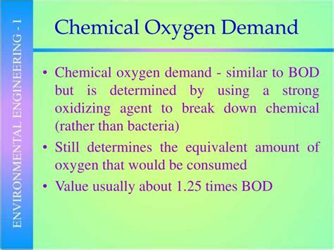Chemical oxygen demand or cod is a measurement of the oxygen required to oxidize soluble and particulate organic matter in water. PPT - Water Quality Management in Rivers PowerPoint ...