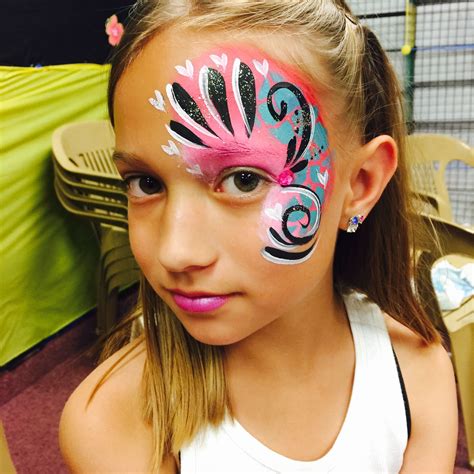 Swirls And Hearts Face Painting Heart Face Face Paintings Fitness
