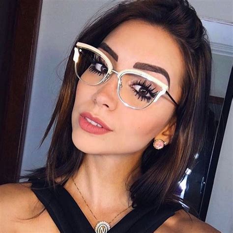 half frame cat eye glasses frames women trending 2019 new high quality brand eyeglasses tr90