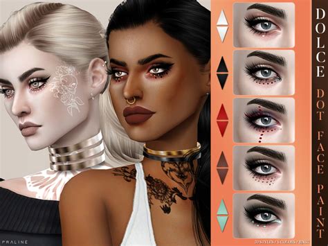 Dolce Dot Face Paint N57 By Pralinesims At Tsr Sims 4 Updates