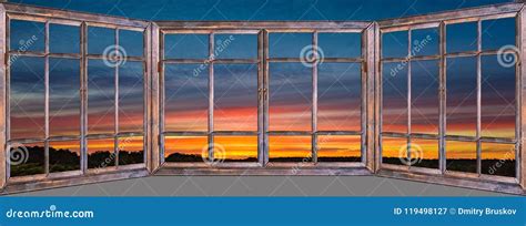 Beautiful View The Window To Nature Picturesquely Stock Image Image